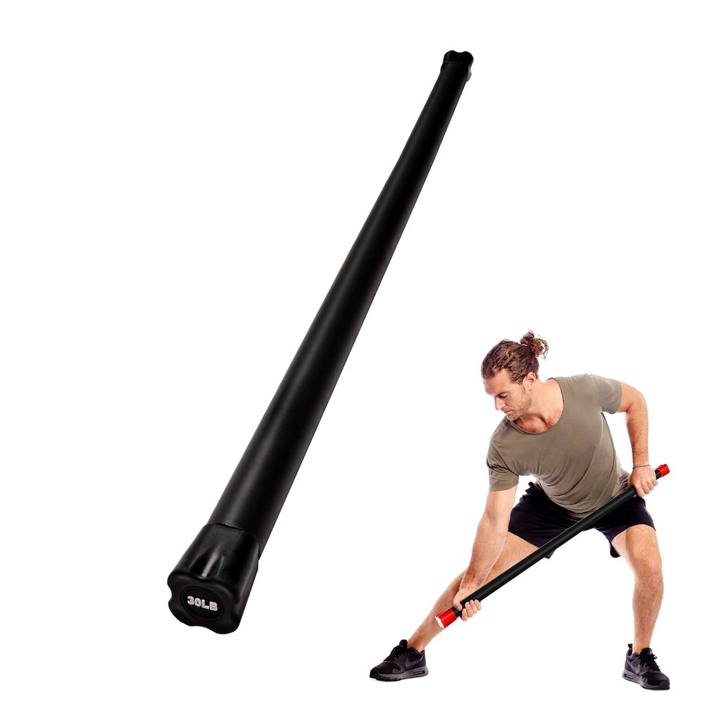 Signature Fitness Total Body Workout Weighted Bar Weighted Workout Bar Weighted Exercise Bar, 30-Pound