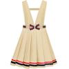 Sunny Fashion Girls Dress Beige Suspender School Uniform Bow Tie Size 7 view 1