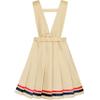 Sunny Fashion Girls Dress Beige Suspender School Uniform Bow Tie Size 7 view 2