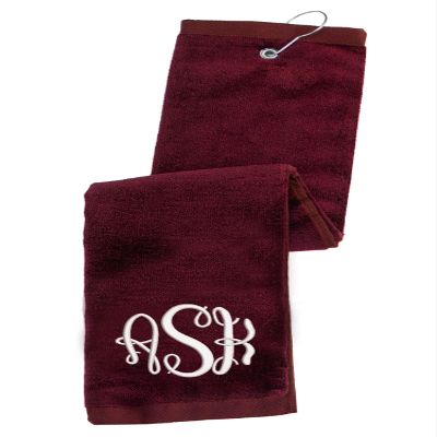 Personalized Custom Golf Towel - Add Your Embroidered Monogram - Trifold Golf Towels with Grommet and Carabiner Clip, Hook