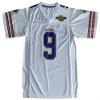 The Waterboy #9 Bobby Boucher Adam Sandler 50th Anniversary Movie Mud Dogs Bourbon Bowl Football Jersey (White, XX-Large) view 1