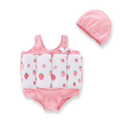 TAOTAO Floatation Swimsuits for Toddler Adjustable Buoyancy Life Jacket for Kids Boys Girls Swimwear Swim Cap Arm Floaties (Height:51.2''-55.1''/Weight:57.3-66.1lb, Pink)