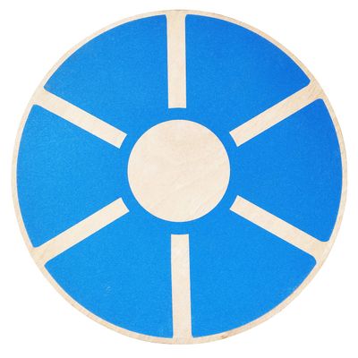 Fitvids Non-Slip Wooden Wobble Balance Board Core Trainer 15.55-inch Diameter with 360 Rotation for Stability Training  Blue  15.55-inch Diameter with 360 Rotation for Stability  Blue