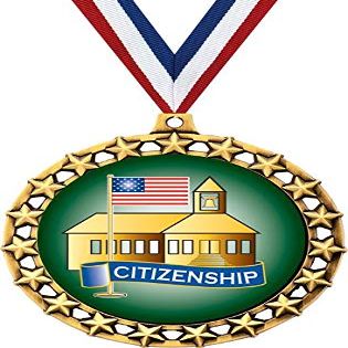 Citizenship Medal, 2 1/2" Galaxy Star Citizenship Medals, Great Citizen Awards 100 Pack