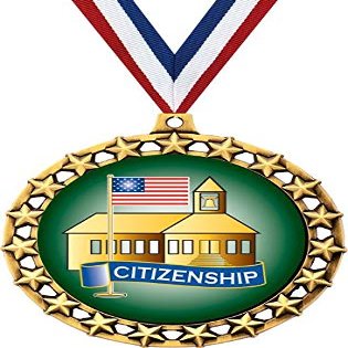 Citizenship Medal, 2 1/2" Galaxy Star Citizenship Medals, Great Citizen Awards 100 Pack