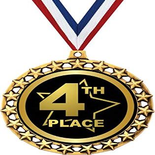4th Place Medal, 2 1/2" Galaxy Star Fourth Place Medals, Great Fourth Place Awards 50 Pack Prime