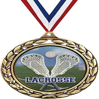 Boys Lacrosse Medals - 2 1/2" Laurel Wreath Lacrosse Sticks Medal - Great Lacrosse Team Awards for Kids 50 Pack Prime
