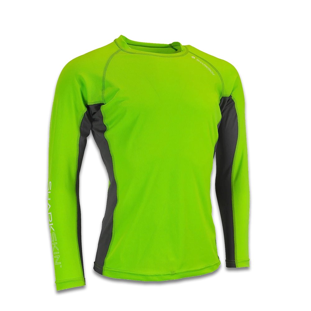Sharkskin Rapid Dry Long Sleeves Tops Loose Fit Lime Green