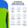 Sharkskin Rapid Dry Long Sleeves Tops Loose Fit Lime Green view 2