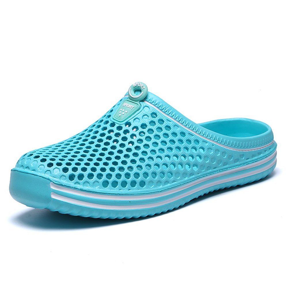 ILINXUAN Womens Mens Bathroom Garden Non-slip Hole Breathable Lightweight Sandals Unisex Beach Quick Drying Sandals Couple Indoor/Outdoor Slippers Light blue EU 38