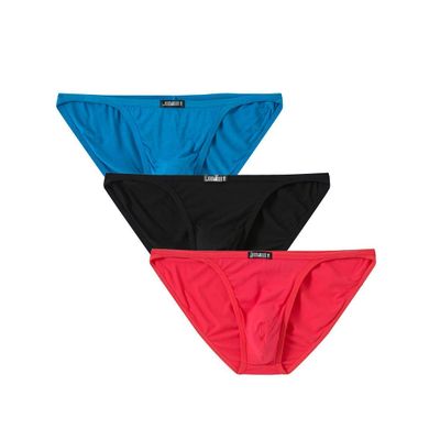 JINSHI Men's Sexy Underwear Low Rise Bikini Briefs Stretch Pack of 3