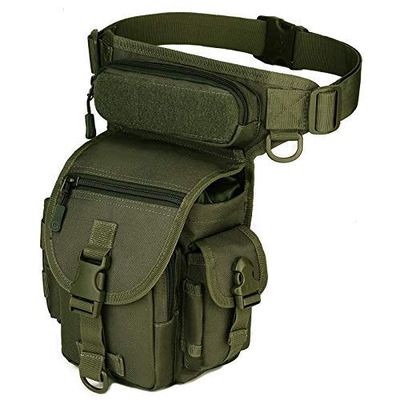 Gexgune Climbing Bags | Waterproof Nylon Tactical Drop Leg Bag Molle System Hunting Tool Waist Pack Belt Thigh Pouch Men Women Military EquipmentGreen