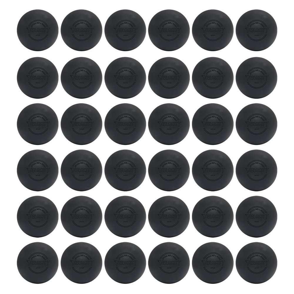 Velocity Practice Lacrosse Balls - 1, 2, 3, 6, 12, 18, 24, 36, 60 and 120 Packs - Official Size and Weight - Black
