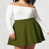 MBJ WB211 Women's Basic Versatile Stretchy Flared Skater Skirt for Girl XXXL Olive view 3