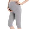 QingWan Women Maternity Shorts Under Dress Plus Size Pregnancy Capri Leggings Over Belly Grey view 1
