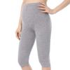 QingWan Women Maternity Shorts Under Dress Plus Size Pregnancy Capri Leggings Over Belly Grey view 2