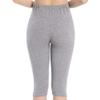 QingWan Women Maternity Shorts Under Dress Plus Size Pregnancy Capri Leggings Over Belly Grey view 3