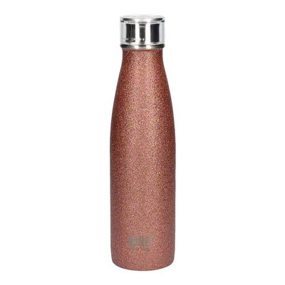 Built C000833 Perfect Seal Leakproof Insulated Water Bottle/Thermal Flask, Stainless Steel, 480 ml, Rose Gold Glitter