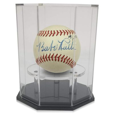 OnDisplay Deluxe UV-Protected Baseball/Tennis/Softball Display Case - Octagon Black Base