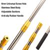 Cyfie Retractable Fishing Gaff, Stainless Steel Flounder Gig Frog Gig Gaff Pole, Muti-Size Telescopic Fishing Gaff with 8mm Screw, Capable for Gaff Harpoon Hook (6 Feet Extending Pole) view 2