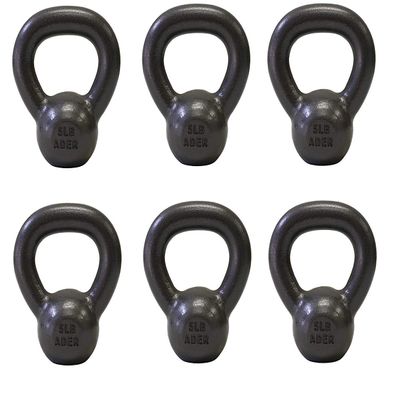 Ader 5lb x 6pcs Premier Kettlebell Set
