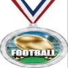 2 1/2" Football Team Medals, Silver Glitter Football Championship Awards 20 Pack Prime view 1