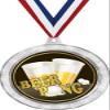 Beer Pong Medal, 2 1/2" Silver Glitter Beer Pong Medals, Great Beer Awards 50 Pack Prime view 1