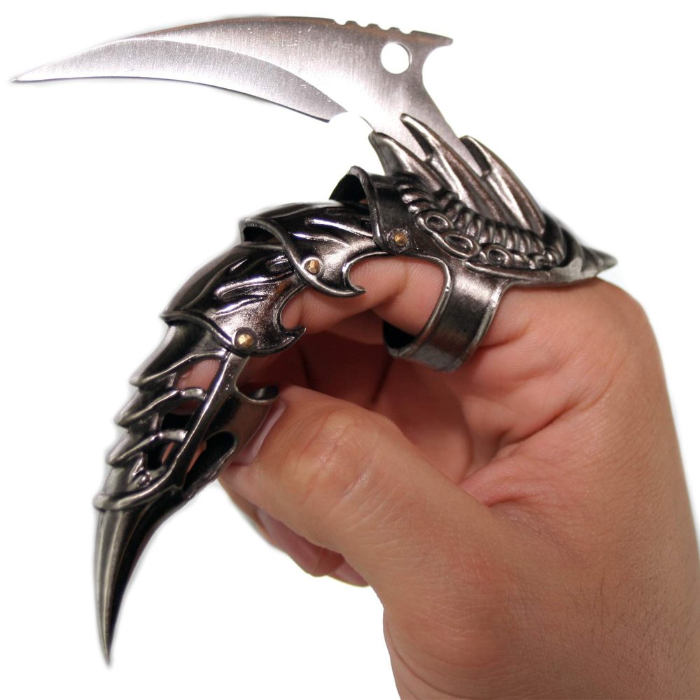 5.5" Iron Stainless Steel Finger Claw (Silver Blade Reaver Blade)