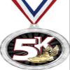 5K Race Medal, 2 1/2" Silver Glitter 5K Medals, Great Racing Awards 50 Pack Prime view 1