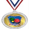 Bocce Ball Medal, 2 1/2" Silver Glitter Bocce Ball Medals, Great Bocce Ball Awards 50 Pack Prime view 1