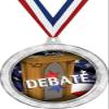 Debate Medal, 2 1/2" Silver Glitter Debate Medals, Great Debate Awards 10 Pack Prime view 1