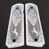 1911 Full Size Grips Ivory Colt Checkered Grips W Ambi Cut view 1
