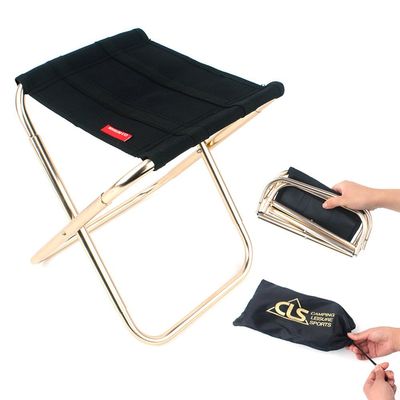 Outdoor Folding Chair Portable Foldable Aluminum Alloy Camping Travel Chair Fishing Stool Backpacking Seat Stool Fishing Bedchairs (L)