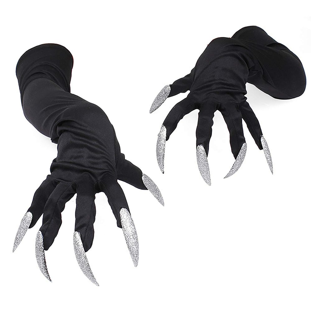 Ylucky 3D Animal Claw Paw Gloves - Cosplay Bear Dinosaur Mitts Thermal Hand Warmer Winter Finger Werewolf Gloves for Halloween Costume Props Christmas (Ghost Claw)