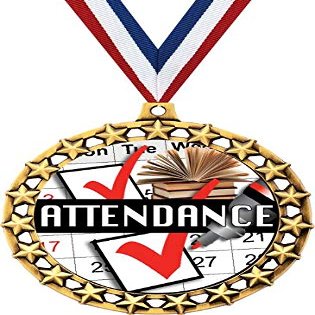 Attendance Medal, 2 1/2" Galaxy Star Perfect Attendance Medals, Great Attendance Awards 50 Pack Prime