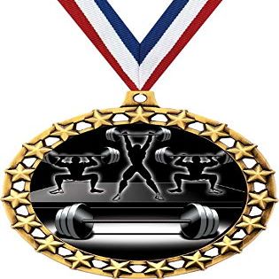 Bodybuilding Medal, 2 1/2" Galaxy Star Weightlifting Medals, Great Bodybuilder Awards 50 Pack Prime