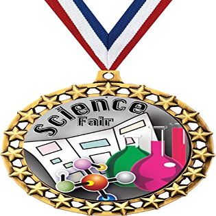Science Fair Medal, 2 1/2" Galaxy Star Education Science Medals, Great Kids Awards 10 Pack Prime