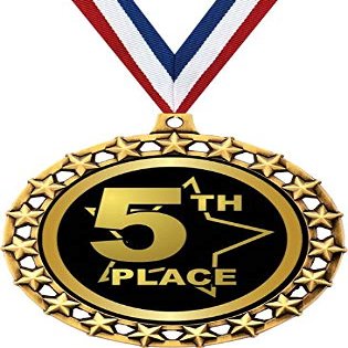 5th Place Medal, 2 1/2" Galaxy Star Fifth Place Medals, Great Fifth Place Awards 50 Pack Prime