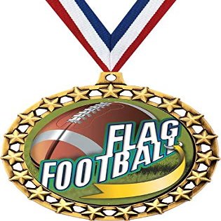 Flag Football Medal, 2 1/2" Galaxy Star Flag Football Medals, Great Flag Football Awards 10 Pack Prime