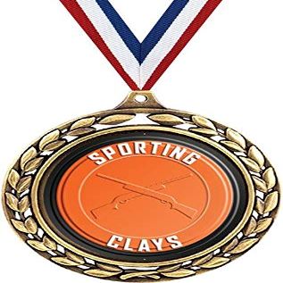 Sporting Clays Medals - 2 1/2" Laurel Wreath Sporting Clays Medal - Great Sporting Clays Awards for Kids 50 Pack