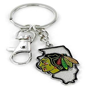 Aminco NHL Chicago Blackhawks Heavyweight Home State Design Keychain