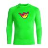 Junior Guards 3-Color Shaka Long Sleeve Rashguard - Lime Green - L view 1