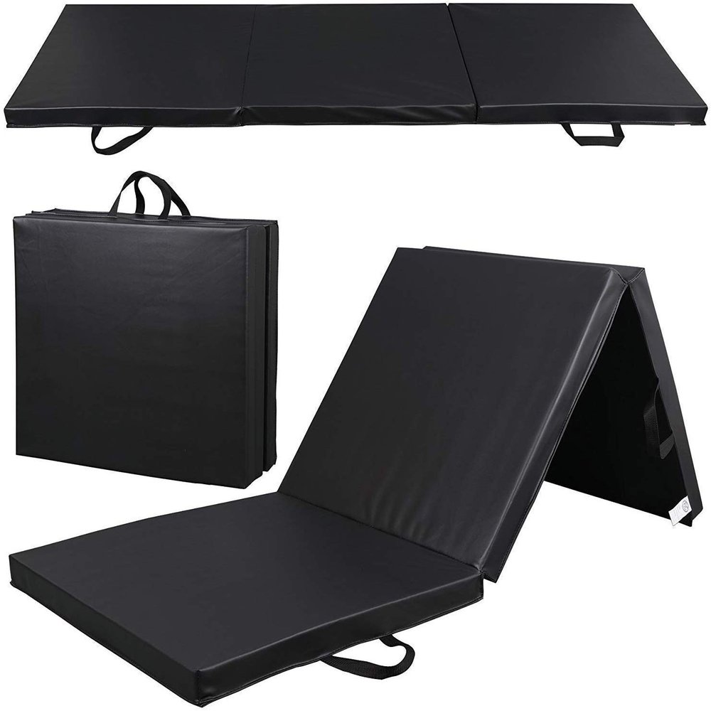 HomGarden 6 Folding Tri-Fold Exercise Mat, Gymnastics Mat Gym Aerobics Tumbling Mats w/Carrying Handles for Stretching Yoga MMA AcrobatismCore Workouts