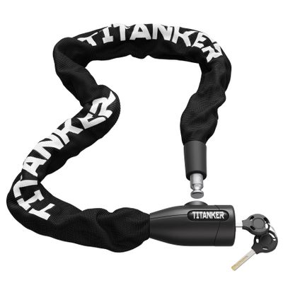 Titanker Bike Chain Lock, Security Anti-Theft Bike Lock Chain Bicycle Chain Lock Bike Locks for Bike, Motorcycle, Bicycle, Door, Gate, Fence, Grill (6mm, 8mm, 10mm Thick Chain) (Black-10mm Chain)