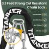 Titanker Bike Chain Lock, Security Anti-Theft Bike Lock Chain Bicycle Chain Lock Bike Locks for Bike, Motorcycle, Bicycle, Door, Gate, Fence, Grill (6mm, 8mm, 10mm Thick Chain) (Black-10mm Chain) view 2