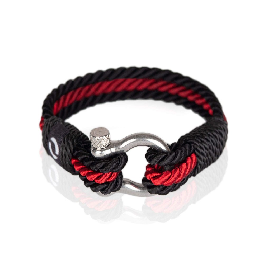 Cord Bracelet For Women | Beautiful Braided Accessory | Womens Chakra Bracelet | Red Colour | Silver Shackle B-2-7.25