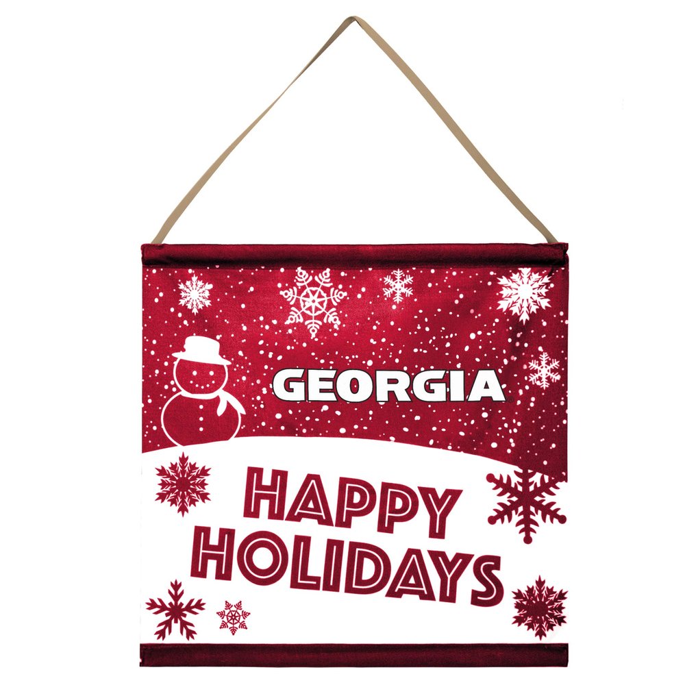 FOCO NCAA Georgia Bulldogs Unisex HAPPY HOLIDAYS BANNER SIGNHAPPY HOLIDAYS BANNER SIGN, Team Color, OS