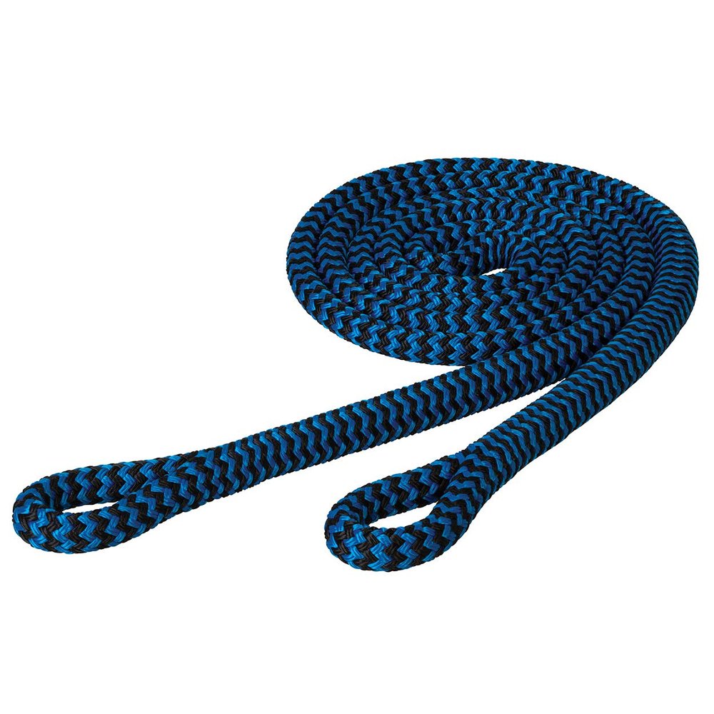 Ken McNabb Yacht Braid Loop Reins, Black/Blue, 9/16" x 8'