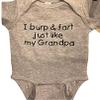 burp fart like grandpa funny baby onesie  farting infant one piece bodysuit view 1