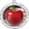 Apple Medal, 2 1/2" Silver Glitter Teachers Apple Medals, Great Education Awards 50 Pack Prime view 2
